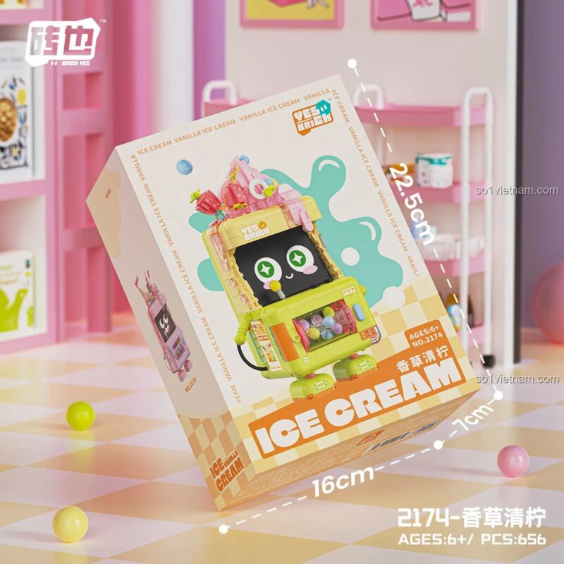 Kích thước vỏ hộp của đồ chơi sáng tạo Yes Brick 2174, một món quà tặng giá tốt cho bé gái 6 tuổi.