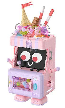 Mô hình bộ lắp ghép Robot Máy Bán Kem Yes Brick 2175 màu hồng tím dễ thương, phù hợp cho bé gái 6 tuổi, giá rẻ.