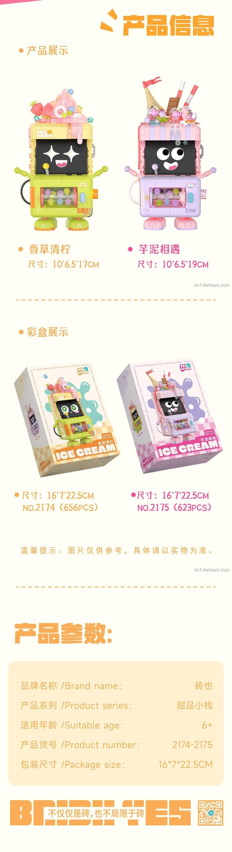 Thông tin chi tiết và thông số kỹ thuật của bộ đồ chơi mô hình Yes Brick 2175 và mẫu tương tự.
