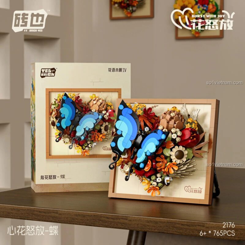 Tranh 3D Yes Brick 2176 được trưng bày trên bàn làm việc, thể hiện vẻ đẹp nghệ thuật và sự sáng tạo.