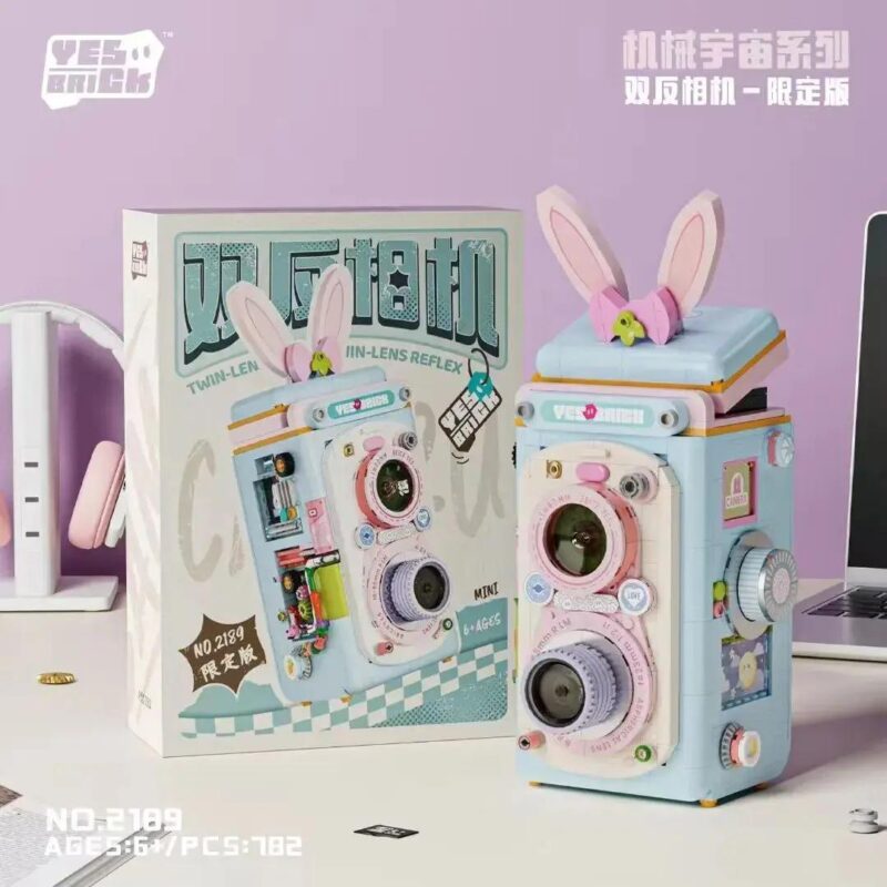 Hộp sản phẩm Yes-Brick 2189 Máy ảnh phản quang ống kính đôi phiên bản giới hạn, đồ chơi lắp ghép mô hình máy ảnh cổ điển cho bé gái 6 tuổi