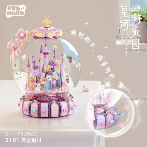 Mô hình YES BRICK 2191 Ngôi nhà trong mơ - Cầu trượt cầu vồng sau khi lắp ráp, bộ lắp ghép lâu đài cổ tích 713 mảnh cho bé gái 6 tuổi