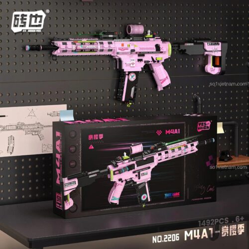 Hộp sản phẩm đồ chơi mô hình súng M4A1 YES BRICK 2206, quà tặng sáng tạo cho con gái.