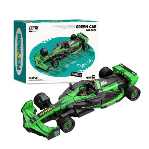 Hộp đồ chơi lắp ghép xe F1 "Green Car" YES BRICK 2228