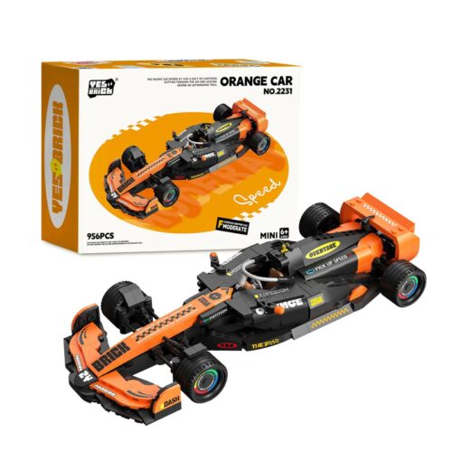 Hộp sản phẩm xe F1 "F1 - Phong Bạo" YES BRICK 2231, bộ lắp ghép 956 mảnh, màu cam đen, đồ chơi mô hình cho bé trai 6 tuổi