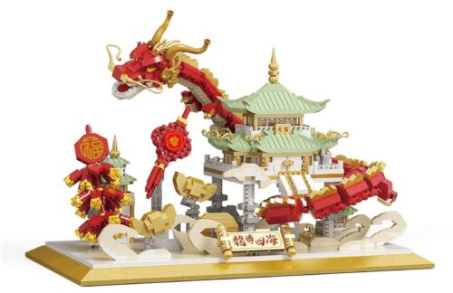 YKO P1190 Long Đằng Thiên Cung Mô hình Rồng Bay Lượn, Kiến trúc Cổ Trung Hoa, Cảnh quan Tết Nguyên Đán, Bộ lắp ghép 3218 Mảnh, Đồ chơi giáo dục cho bé 14 tuổi