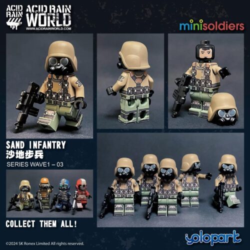 Minifigures Yolopark 【未知】SandInfantry - Chiến binh sa mạc, Nhân vật hành động lính, Bộ lắp ghép, Độ tuổi 14+, Giá tốt