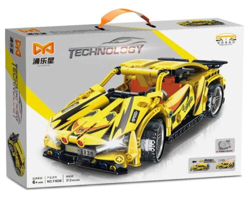 Hộp sản phẩm bộ đồ chơi Siêu Xe Lamborghini Vàng Tốc Độ YongLeXing 11030