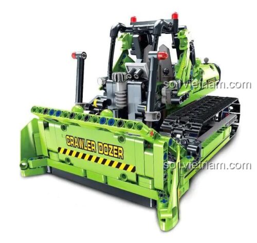 Mô hình Xe ủi bánh xích điều khiển từ xa 11035, một trong hai mẫu lắp được từ bộ đồ chơi lắp ráp Yonglexing.