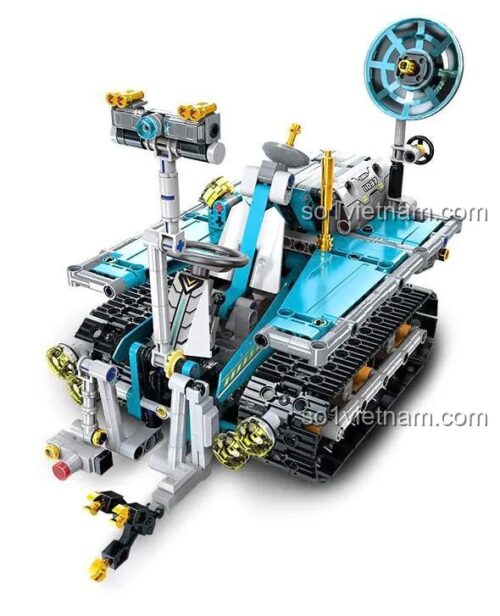 Mô hình đồ chơi lắp ráp Xe đua địa hình bánh xích 11037, dạng biến hình thứ hai của robot Yonglexing, chất lượng cao.