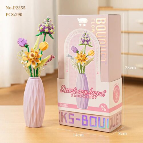 Bộ lắp ghép Bình hoa lắp ghép Yugao P2355 sắc hoa tinh tế, đồ chơi mô hình cho con gái 6 tuổi, giá tốt.