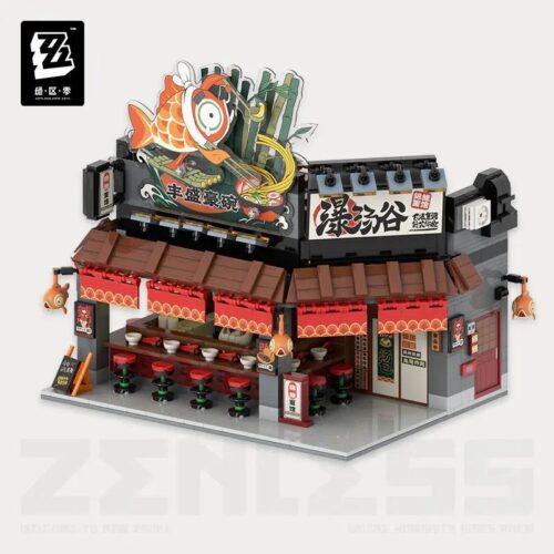 Zenless Zone Zero Nhà Hàng Koi 1100 Mảnh - Bộ Lắp Ghép Mô Hình Kiến Trúc Đường Phố Độc Đáo Có Đèn LED
