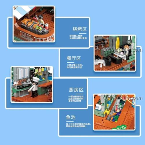 Đồ chơi mô hình ZHEGAO 00423 Nhà Hàng Hải Cảng, ảnh hộp mở, chất lượng cao, cho bé 6 tuổi