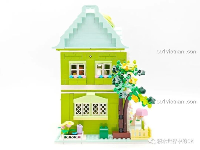 Bộ đồ chơi ZHEGAO Cửa hàng trà chanh, mô hình hoàn thiện góc sau trái, chi tiết mặt sau của cửa hàng, phát triển tư duy không gian, giá tốt