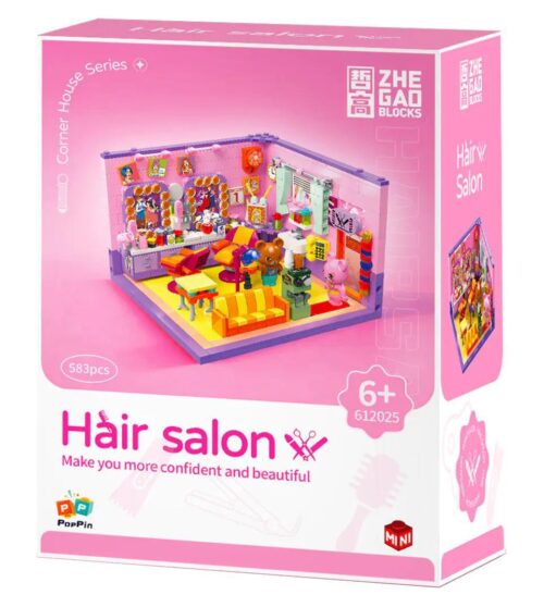 Bộ lắp ghép ZHEGAO 612025 Tiệm làm tóc 583 mảnh, đồ chơi lắp ghép mini block cho bé gái 6 tuổi, giá tốt.