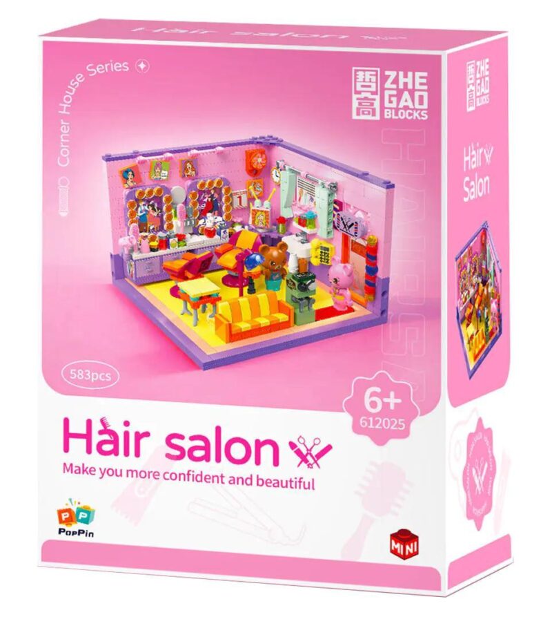 Bộ lắp ghép ZHEGAO 612025 Tiệm làm tóc 583 mảnh, đồ chơi lắp ghép mini block cho bé gái 6 tuổi, giá tốt.