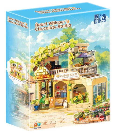 Bộ lắp ghép Tiệm Socola HeartWhisper ZHEGAO 612052 giá rẻ cho con gái 14 tuổi, hộp sản phẩm chất lượng cao.