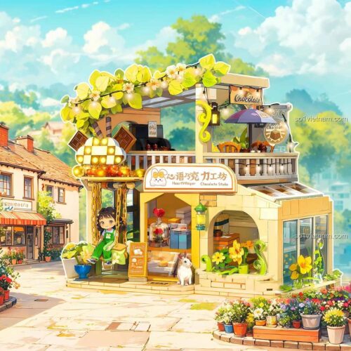 Đồ chơi mô hình Xưởng Socola Lời Thì Thầm ZHEGAO 612052 chi tiết cao, đáng tiền cho bé gái 14 tuổi.