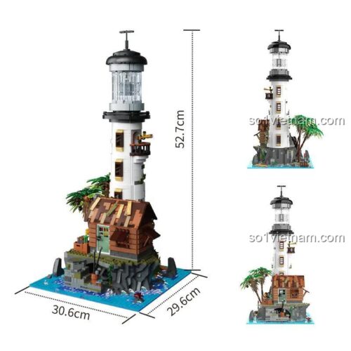 Mô hình Hải Đăng ZheGao 613003 thể hiện kích thước 30.6x29.6x52.7cm, đồ chơi mô hình Ngọn Hải Đăng cho bé trai bé gái 6 tuổi