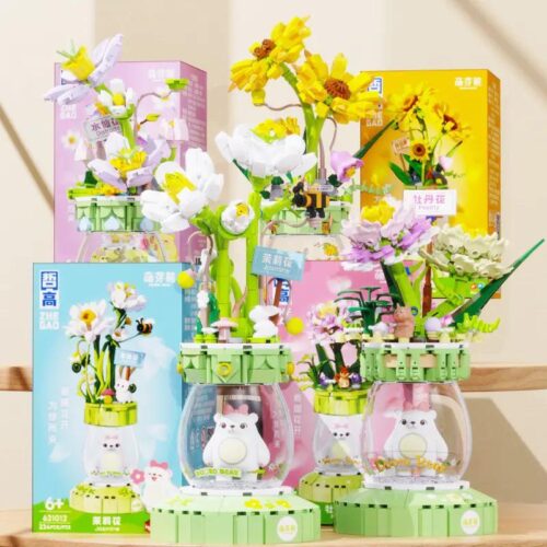 Bộ lắp ghép chậu hoa Gấu Dooro ZHEGAO 621012 nhiều mẫu, đồ chơi mô hình trang trí bàn học cho bé gái 6 tuổi giá rẻ.