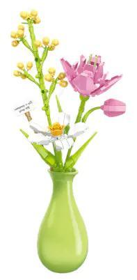 Bộ lắp ghép Bó hoa lãng mạn ZHEGAO 622006, đồ chơi mô hình hoa trang trí tinh tế cho bé gái 6 tuổi, giá tốt.