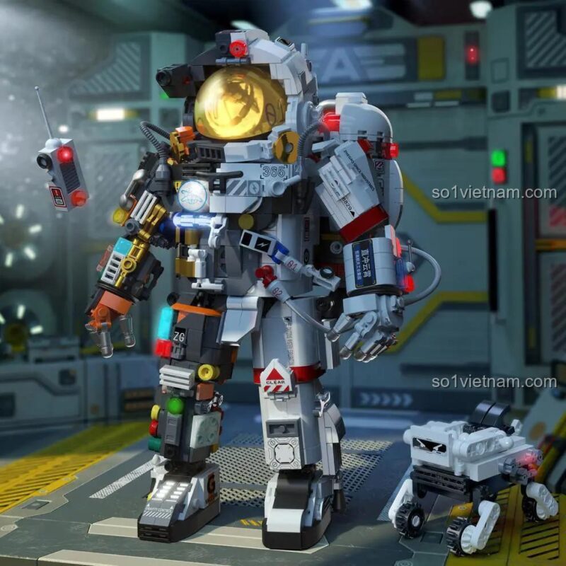 Phi Hành Gia ZHEGAO 632000 và robot mini trong bối cảnh không gian, đồ chơi mô hình Phi Hành Gia Không Gian, chất lượng tốt, giá hời cho con trai 14 tuổi