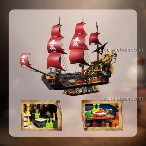Chi tiết Thuyền Cướp Biển Phantom Queen ZHEGAO 653001