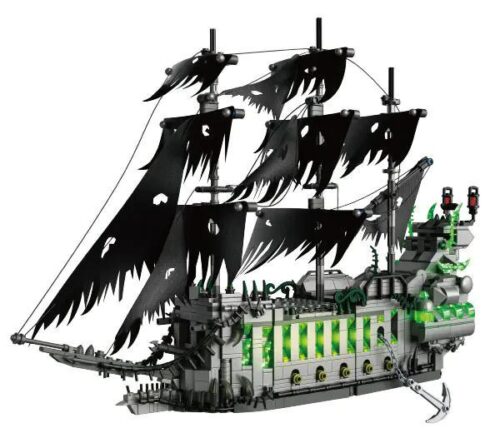 Mô hình Tàu Ma Cà Rồng "Flying Dutchman" lắp ráp từ bộ ZHEGAO 653004, 1573 mảnh ghép, độ tuổi 6+