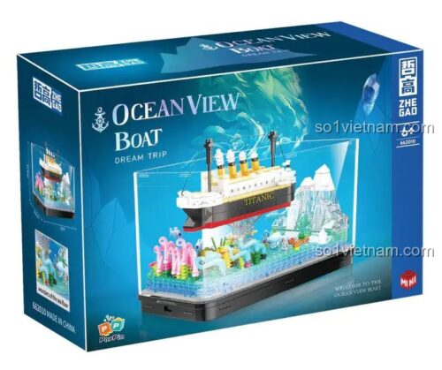 Hộp sản phẩm Tàu Titanic Biển Xanh ZHEGAO 662009