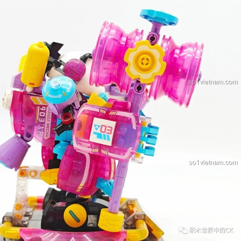 Tính năng phát sáng trong đêm của ZHEGAO 662012 Panda Mecha Lilia, đồ chơi mô hình Robot Gấu Trúc Lilia độc đáo