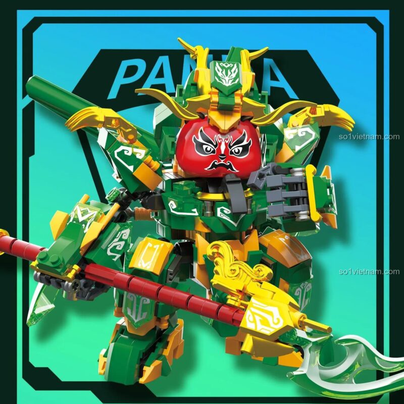 Mô hình ZHEGAO 662026 Guan Yu Panda Hero Mech - Robot Gấu trúc Guan Yu nhìn từ phía trước