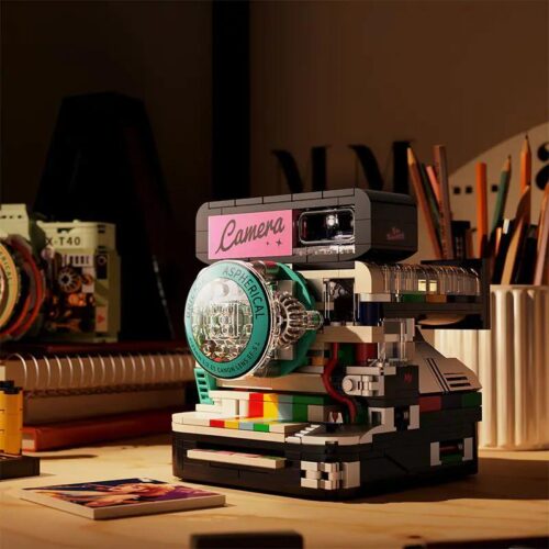 Máy ảnh lấy liền ZHEGAO 662046, mô hình máy ảnh retro, đồ chơi lắp ghép 478 mảnh, phù hợp cho bé 6 tuổi, quà tặng sáng tạo