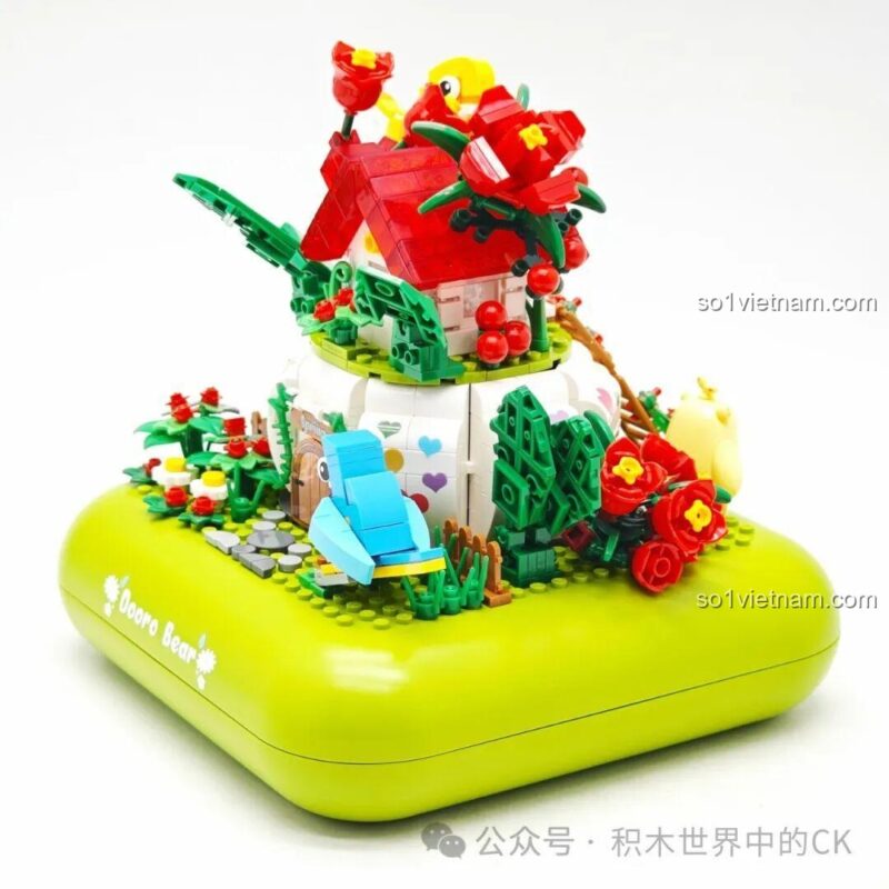 Mô hình hoàn chỉnh Nhà chim hoa 663 014, bộ đồ chơi mô hình hoa lá, đồ chơi sáng tạo.