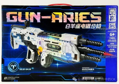 bộ đồ chơi Súng trường điện từ Bạch Dương ZHEGAO 918019, có đèn laser hồng ngoại, giá tốt cho bé trai 6 tuổi