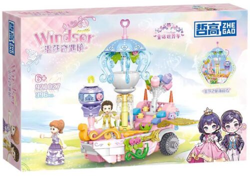 Hộp bộ lắp ghép ZHEGAO 921027 Xe Diễu Hành Cổ Tích Windsor. Đồ chơi cho bé gái 6 tuổi, giá rẻ, gồm 396 mảnh ghép.