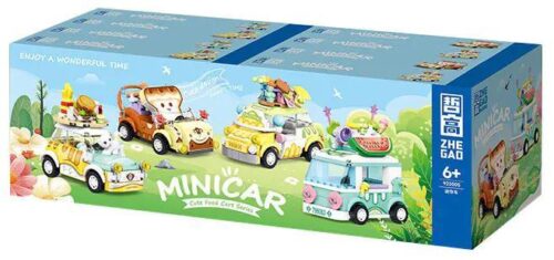 ZHEGAO 923005 bộ lắp ghép Xe Tải Bán Đồ Ăn Mini, đồ chơi mô hình ZHEGAO, bộ 4 xe đồ ăn Q-version dễ thương cho bé 6 tuổi, giá tốt