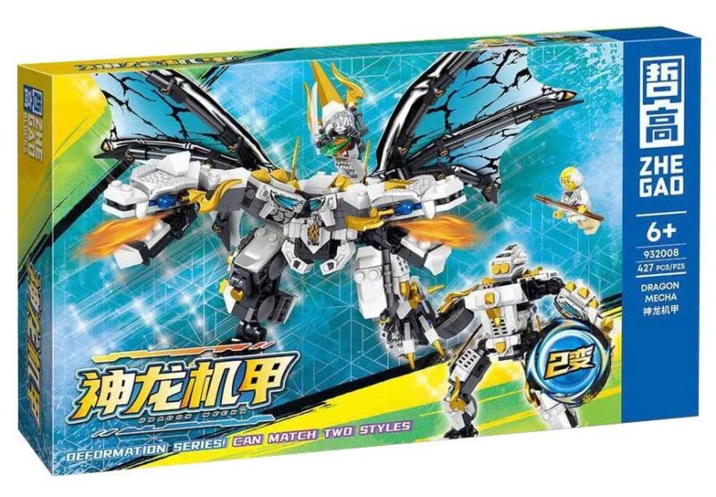 Bộ lắp ghép Rồng Máy Chiến Đấu ZHEGAO 932008 giá tốt cho bé trai 6 tuổi, đồ chơi lắp ráp Robot Rồng Biến Hình chất lượng cao.