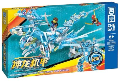 bộ lắp ghép Rồng Máy Móc Xanh ZHEGAO 932011, đồ chơi lắp ráp Robot Rồng, hộp sản phẩm màu xanh dương, cho bé trai 6 tuổi, giá tốt