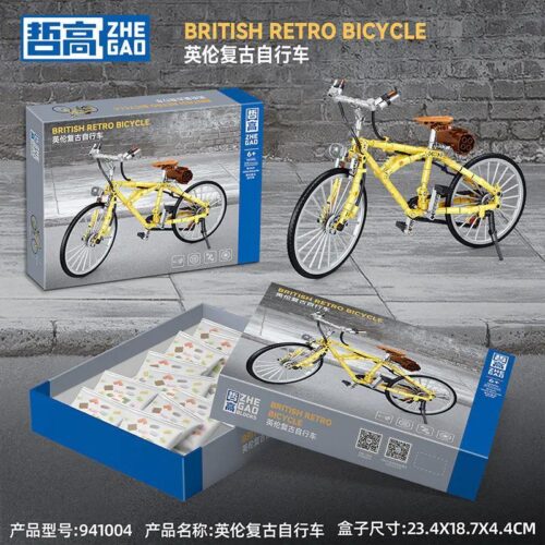 Hộp sản phẩm ZHEGAO 941004 Xe đạp cổ điển Anh Quốc bộ lắp ghép 279 mảnh