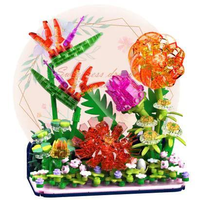 Bộ lắp ghép Vườn Hoa Rực Rỡ ZHEGAO 957002, mô hình hoa tinh xảo, quà tặng ý nghĩa cho bé gái 8 tuổi, giá tốt.