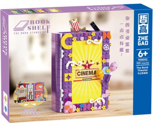 Hộp sản phẩm bộ lắp ghép ZHEGAO 958002 Chặn sách Rạp chiếu phim, đồ chơi mô hình 929 mảnh cho bé gái 6 tuổi.