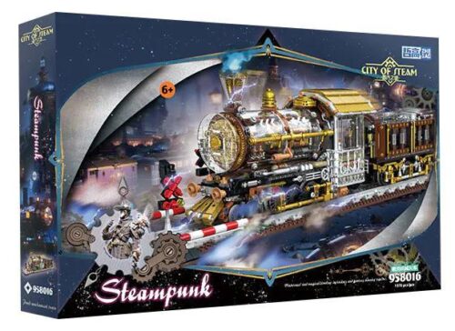Hộp bộ lắp ghép Tàu Hỏa Steampunk ZHEGAO 958016, đồ chơi mô hình Xe Lửa Cơ Khí Steampunk giá tốt cho bé trai 6 tuổi