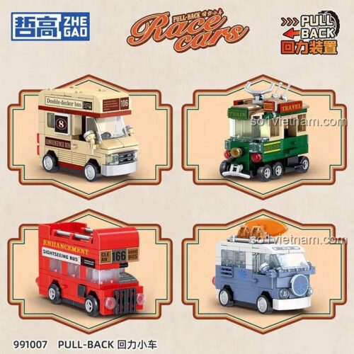 Các mẫu xe trong bộ đồ chơi ZHEGAO 991007