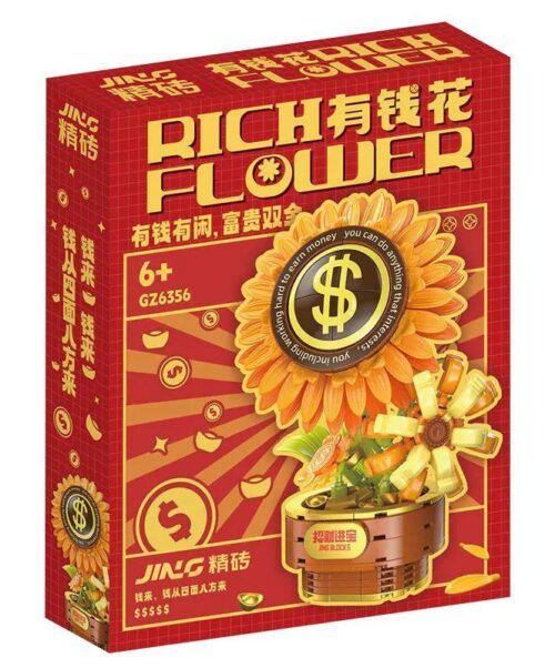 Hộp bộ lắp ghép Hoa Tiền Tài ZHEGAO GZ6356, đồ chơi lắp ghép ZHEGAO giá rẻ cho Con gái 6 tuổi, mang ý nghĩa phú quý cát tường.