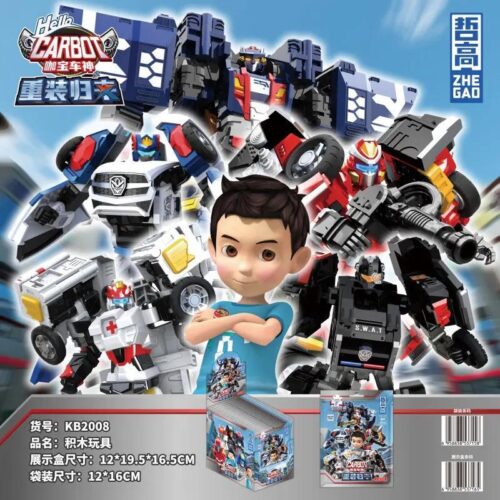 Bộ đồ chơi ZHEGAO KB2008 Blind Bag Carbot Trọng Trang Quy Lai giá rẻ, hộp sản phẩm với các robot biến hình mini và nhân vật Carbot, phù hợp bé trai 6 tuổi, sưu tầm độc đáo.