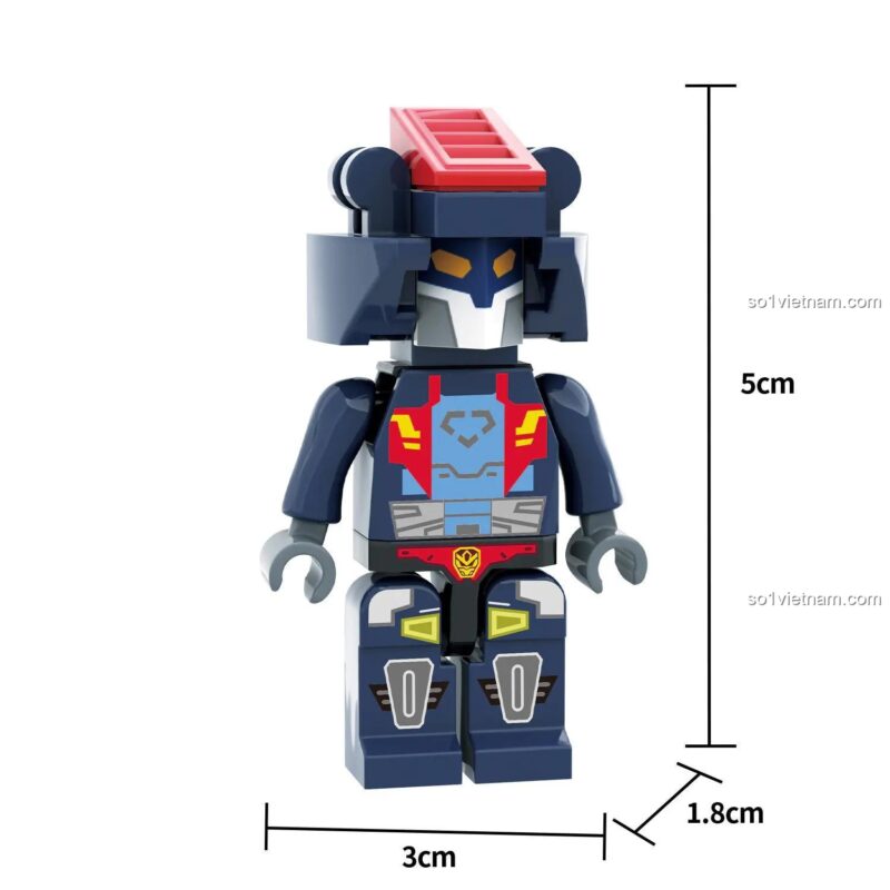 Bộ xếp hình ZHEGAO KB2008 robot Carbot màu xanh đậm, kích thước 5cm, đồ chơi hành động bất ngờ cho bé trai 6 tuổi, giá rẻ.