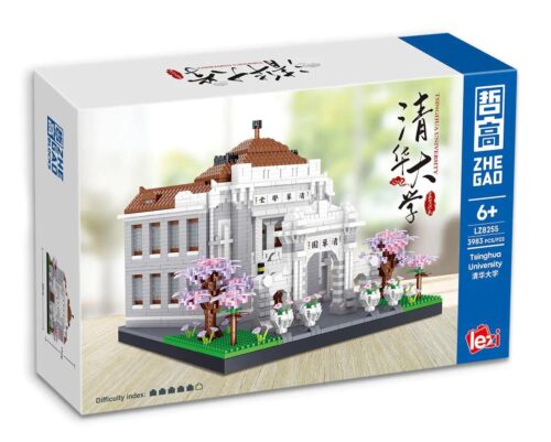 bộ lắp ghép Đại học Thanh Hoa ZHEGAO LZ8255, mô hình kiến trúc tinh xảo, đồ chơi giáo dục cho bé 6 tuổi, giá tốt