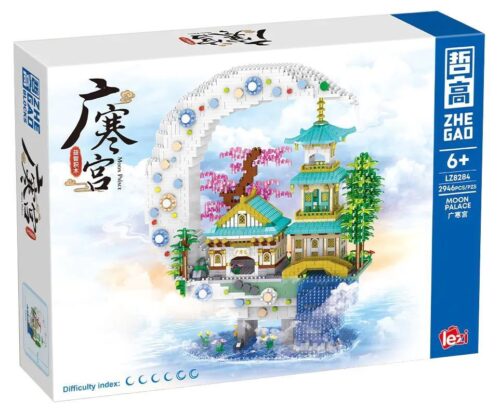 Hộp sản phẩm bộ lắp ghép ZHEGAO LZ8284 Cung Quảng Hàn, đồ chơi mô hình kiến trúc thần tiên cho bé gái 6 tuổi giá rẻ.