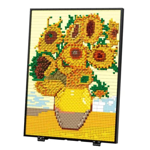 Tranh Ghép Pixel Hoa Hướng Dương ZHEGAO LZ8343 3504 Mảnh, Mô hình hoa hướng dương pixel nghệ thuật, Tranh ghép mosaic hoa hướng dương, Tranh ghép nghệ thuật Van Gogh, Tranh ghép pixel phong cách nghệ thuật, Đồ chơi xếp hình cho bé 6 tuổi, Tranh ghép trang trí nhà cửa