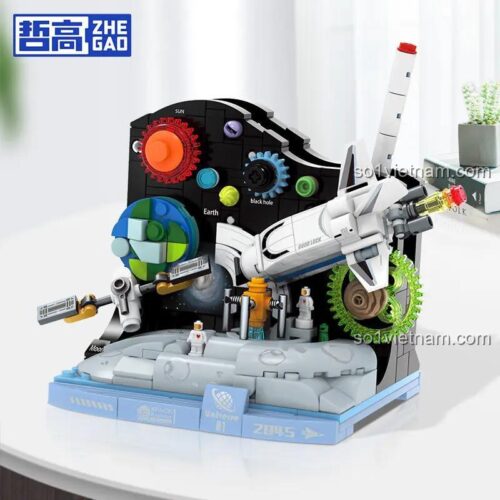 hộp đồ chơi lắp ráp ZHEGAO QL1035, bộ lắp ghép Ống Đựng Bút Vũ Trụ, đồ chơi giáo dục cho con trai 6 tuổi